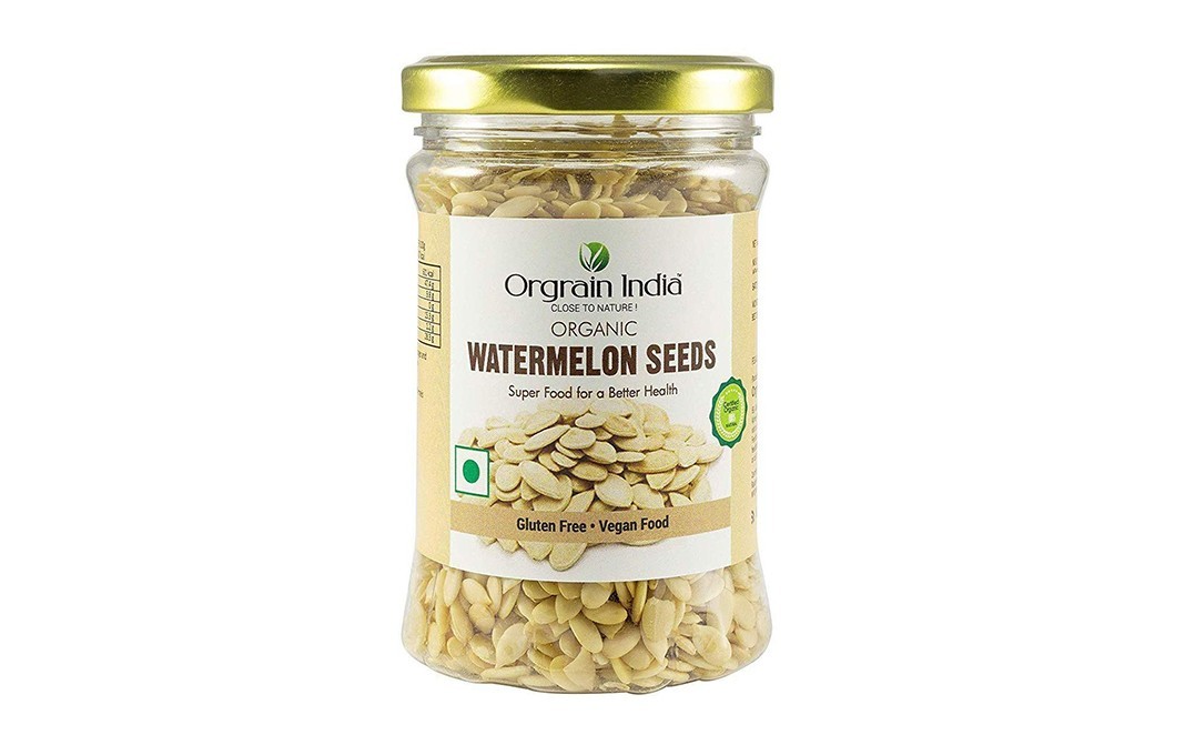 Orgrain India Organic Watermelon Seeds    Glass Jar  280 grams